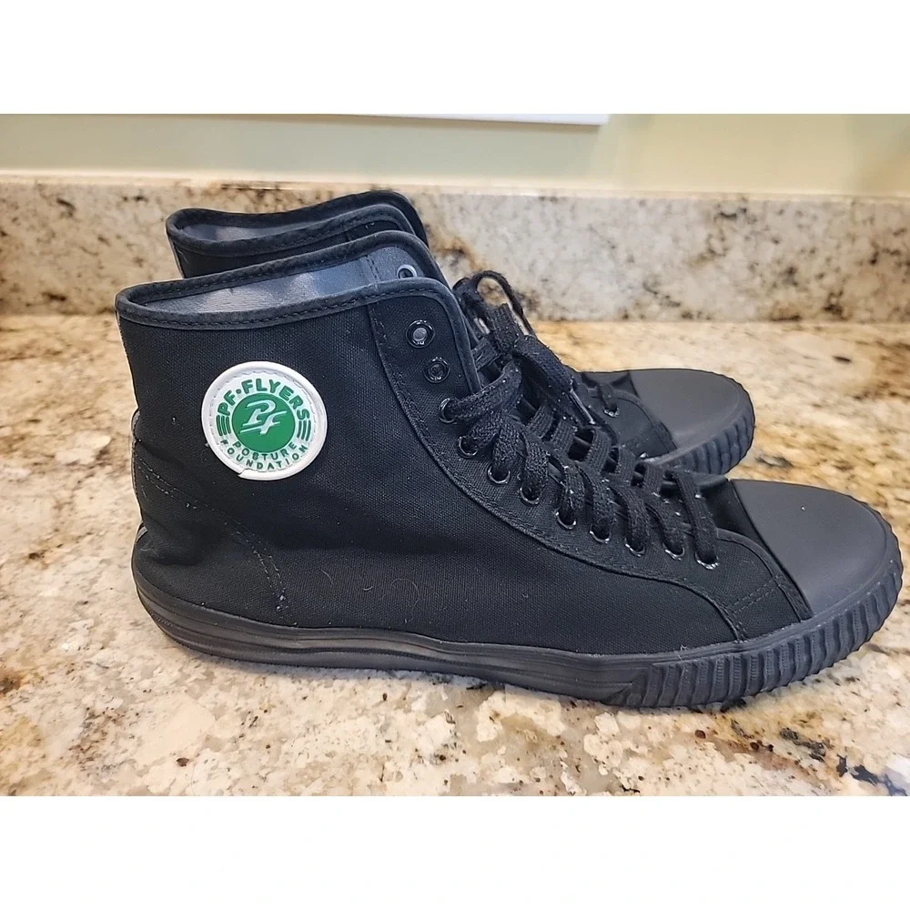 PF Flyers Black Canvas Center Hi Sandlot High Top Basketball Sneakers Men's 16
